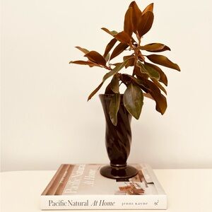 GORGEOUS VINTAGE HULL POTTERY USA B41 GREEN SWIRL CERAMIC 9” FLOWER‎ VASE - EUC